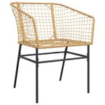 vidaXL Chaises de jardin lot de 2 marron résine tressée