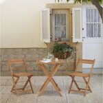 Ensemble en bois d'acacia - Composé d'une table carrée et de 2 chaises pliables