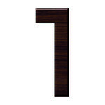 Numéro 1-Numéro adhésif pour boîtes aux lettres - Résine de 3 mm, hauteur environ 50 mm - Taurus (chêne foncé)