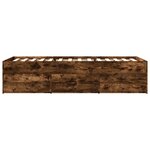 vidaXL Lit de jour et tiroirs chêne fumé 90x200 cm bois d'ingénierie