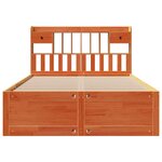 vidaXL Lit bibliothèque sans matelas cire marron 140x200 cm pin massif