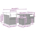 vidaXL Set de canapé de jardin 7 pièces avec coussins en poly rotin noir et acacia.