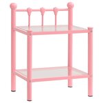 vidaXL Table de chevet Rose/transparent 45x34 5x60 5 cm Métal et verre