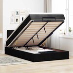 vidaXL Lit ottoman avec matelas et LED noir 120x190 cm tissu