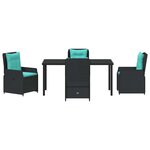 vidaXL Ensemble de salle à manger pour jardin 5 Pièces Noir Poly rotin