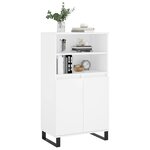 vidaXL Buffet haut Blanc 60x36x110 cm Bois d'ingénierie