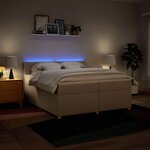 vidaXL Sommier à lattes de lit avec matelas Crème 200x200 cm Tissu