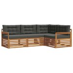 vidaXL Ensemble de canapés d'extérieur 4 pc Naturel et Anthracite