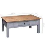 Vidaxl table basse gris 100x60x45 cm pin massif assortiment panama