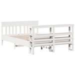 vidaXL Cadre de lit sans matelas blanc 140x190 cm bois de pin massif