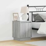 vidaXL Table de chevet avec lumières LED Gris Sonoma 39x34 5x50 cm