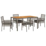 vidaXL Ensemble de salle à manger pour jardin 5 Pièces Gris Poly rotin