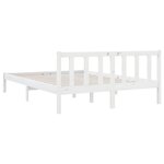 vidaXL Cadre de lit sans matelas blanc bois massif
