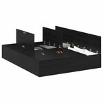 vidaXL Cadre de lit avec rangement Chêne noir 140 x 200 cm