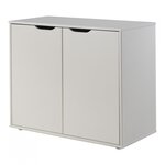 PINO Lit mezzanine 90x200 Blanc + Commode 2 portes + Lit convertible en fauteuil