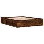 vidaXL Cadre de lit chêne fumé 150x200 cm très grand