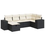 vidaXL Salon de jardin 6 Pièces avec coussins noir résine tressée