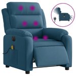 vidaXL Fauteuil inclinable de massage électrique bleu velours