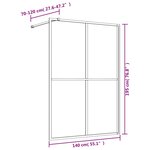 vidaXL Paroi de douche avec verre ESG transparent doré 140x195 cm