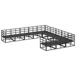 vidaXL Ensemble de canapé de jardin 11 Pièces Noir 70 x 70 x 32 cm