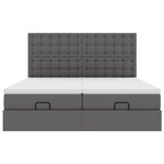 vidaXL Lit ottoman avec matelas & LED Gris 180x200cm similicuir