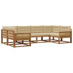 vidaXL Ensemble de canapés d'extérieur 6 Pièces Naturel et Beige