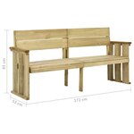 vidaXL Banc de jardin 172 cm bois de pin imprégné