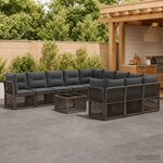 vidaXL Ensemble de canapé de jardin 12 pc Gris polyrotin