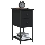 vidaXL Tables de chevet 2 Pièces noir 32x42x70 cm bois d'ingénierie
