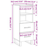 vidaXL Buffet Noir 34 5x34x90 cm Bois d'ingénierie