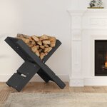 vidaXL Porte-bûches Gris 47x39 5x48 cm Bois massif de pin