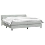 vidaXL Sommier à lattes de lit et matelas gris clair 180x210cm velours