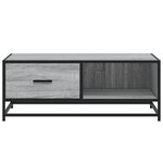 vidaXL Table basse sonoma gris 90x57x35 cm bois d'ingénierie et métal
