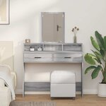 vidaXL Coiffeuse Gris Sonoma 100 x 41 x 140 cm Bois d'ingénierie