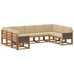 vidaXL Ensemble de canapés d'extérieur 9 pc Naturel et Beige