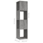 vidaXL Armoire rotative Gris béton 34 5x34 5x75 5 cm bois d'ingénierie