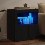 vidaXL Buffet avec lumières LED noir 60 5x37x67 cm
