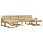 vidaXL Ensemble de canapés d'extérieur 6 Pièces Blanc et Beige