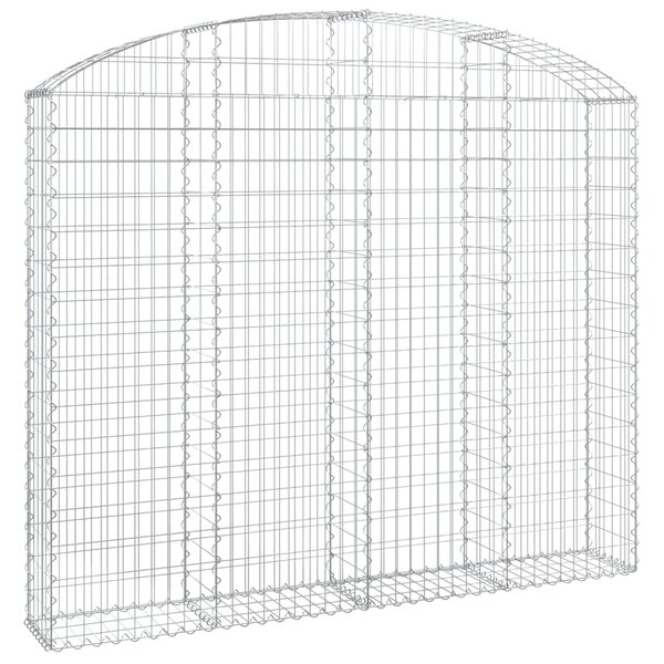 vidaXL Panier de gabions arqué 200x30x160/180 cm Fer galvanisé