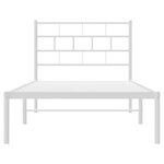 vidaXL Cadre de lit métal sans matelas avec tête de lit blanc 75x190cm