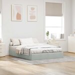 vidaXL Cadre de lit ottoman sans matelas gris clair 140x190 cm velours
