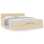 VidaXL Cadre de lit ottoman avec matelas crème 180x200 cm tissu