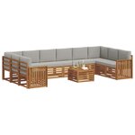 vidaXL Ensemble de canapés d'extérieur 11 Pièces Gris Naturel et Clair