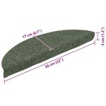 vidaXL Tapis d'escalier autocollants 5 pièces 56 x 17 x 3 cm Vert Demi-rond