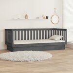 vidaXL Lit de jour sans matelas gris 80x200 cm bois de pin massif