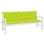 vidaXL Coussins de banc de jardin lot de 2 vert vif tissu Oxford