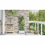 vidaXL Pots de jardin Blanc 40 x 40 x 126 cm Acier