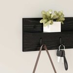 vidaXL Porte-manteau mural avec étagère Chêne noir 60 x 10.5 x 18 cm
