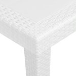 vidaXL Table de jardin Blanc 79x79x72 cm Plastique Aspect de rotin