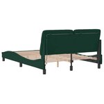 vidaXL Cadre de lit avec LED sans matelas vert foncé 140x190 cm velours